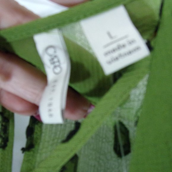 Green & Black 2 piece Blouse and Tank Set Size L NWT - Picture 4 of 5